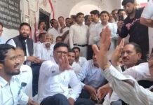 अधिवक्ताओं ने किया तहसील में प्रदर्शन
